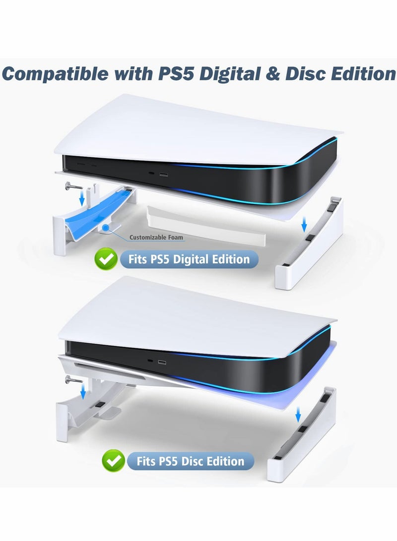 SYOSI Console Horizontal Storage Rack for PS5 Optical Drive Digital Version of Flush Desk Bracket for PS5 Accessories with Fixing Screws  - Image 2