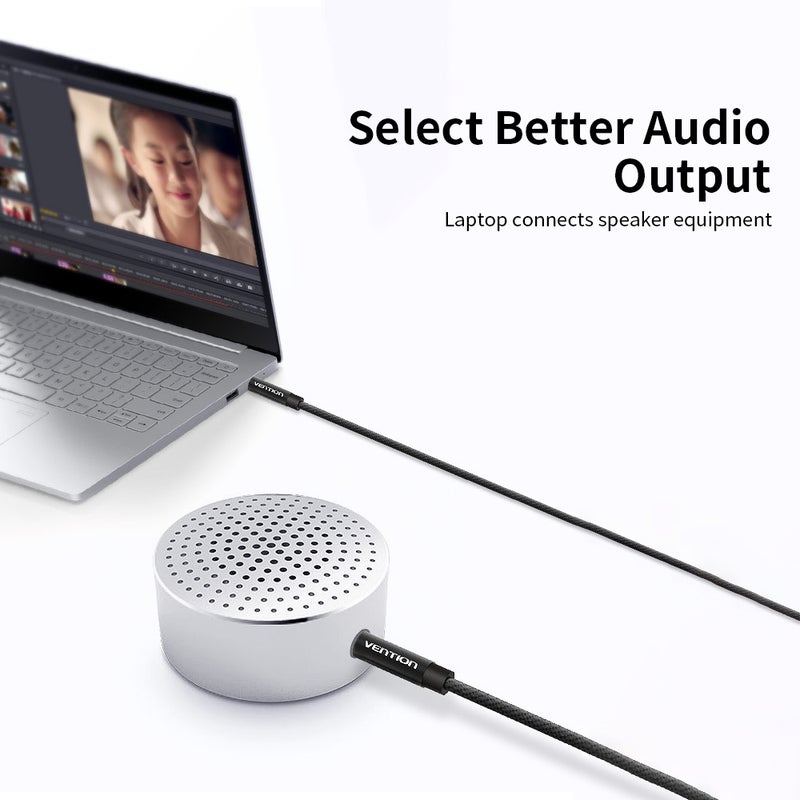 VENTION 3.5mm AUX Car-Mounted Audio Cable Black - Image 4