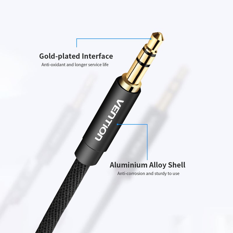 VENTION 3.5mm AUX Car-Mounted Audio Cable Black - Image 3