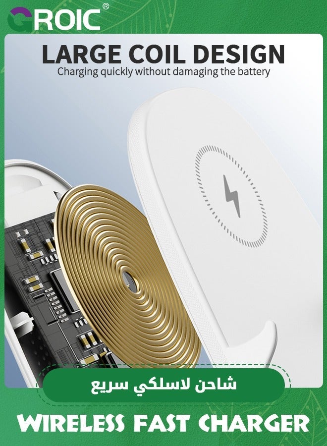 GROIC White Mini Chair Wireless Fast Charger Multifunctional Phone Holder,Upgraded Charging Station with Speaker Function, Supply for All Phones,Phones Holder Stand Desktop Decoration  - Image 5