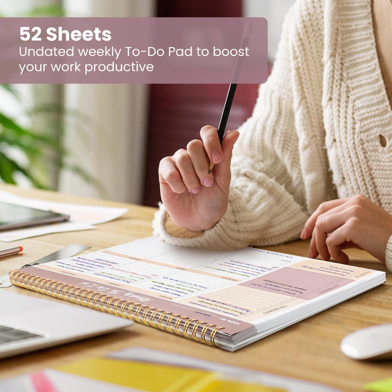 ZOTIA Weekly To Do List Notepad with 52 Undated Sheetsï¼ˆ8.5"Ã—11"ï¼‰- Undated Weekly Planner Notepad for Office Desk Accessories and Supplies - Midnight Lilac - Image 5