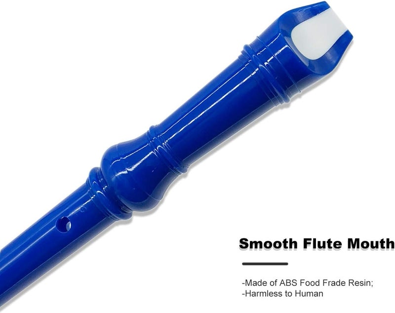 ENGIEGEE SJOYS 8-Hole Soprano Descant Recorder with Cleaning Rod and Case Bag for School Student Home Entertainment, Blue - Image 3
