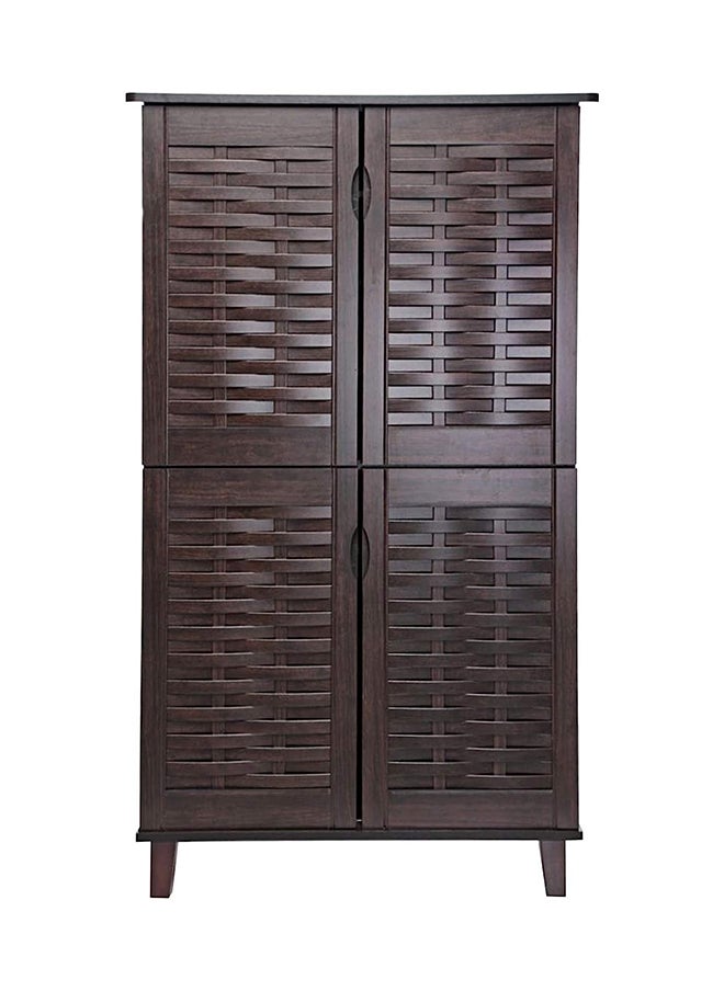 MAF furniture Maf Galaxy Design Wooden Shoe Rak / Organiser With 4 Doors - Color Dark Brown Size (130H X 80W X 40D Cm) Model Gdf-1518.  - Image 1