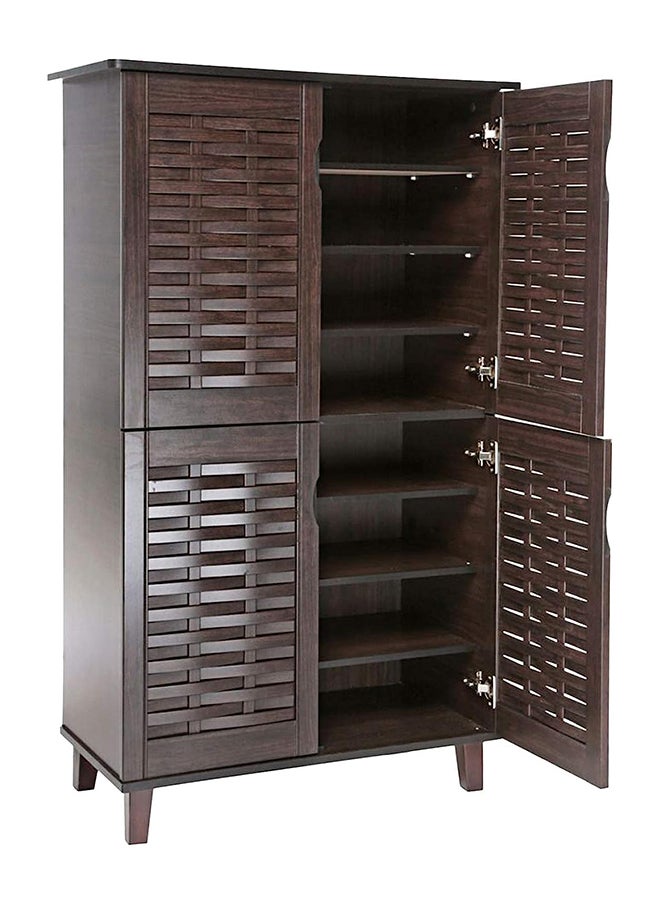 MAF furniture Maf Galaxy Design Wooden Shoe Rak / Organiser With 4 Doors - Color Dark Brown Size (130H X 80W X 40D Cm) Model Gdf-1518.  - Image 3