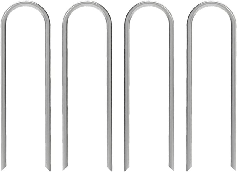 AAGUT Garden Stakes, Yard Landscape Staples Heavy Duty Galvanized 11-Gauge 6 Inch Lawn U Pins for Dog Fence,Tubing Drip Irrigation Hose, Chicken Wire, Weed Barrier Fabric 200 Pack - Image 1