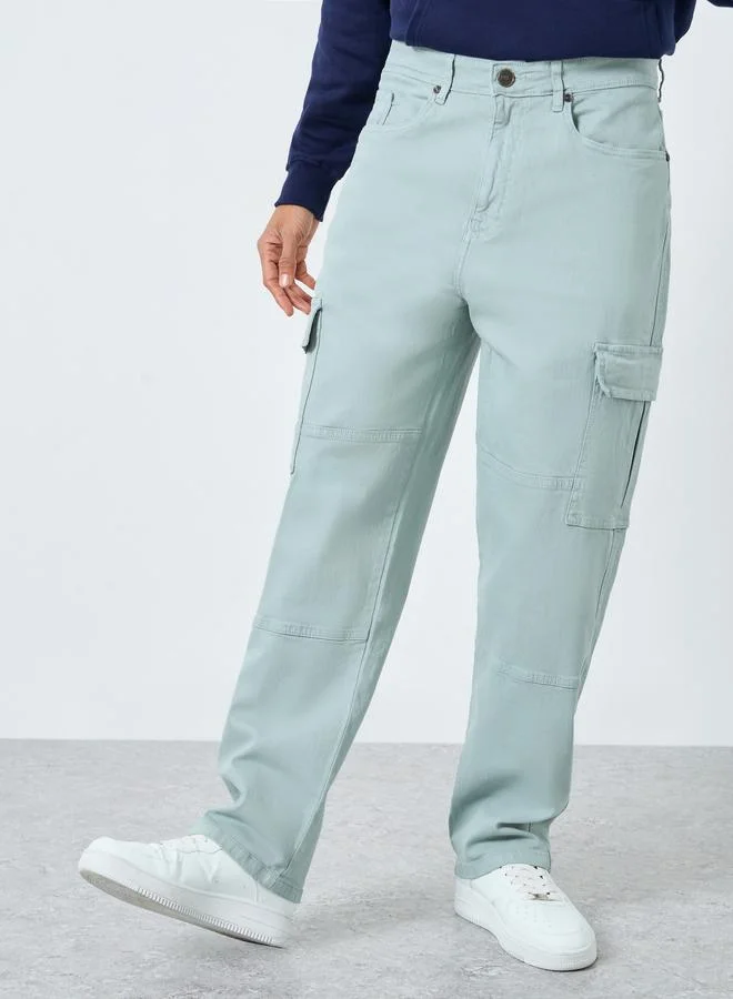 Loose Fit Utility Cargo Jeans