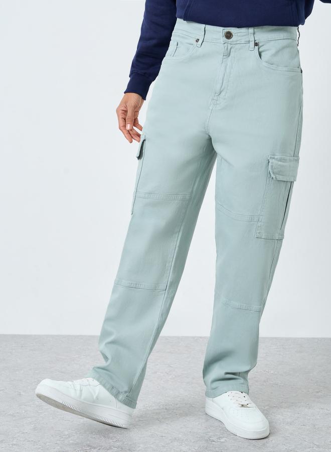 ستايلي جينز كارجو عملي بقصة فضفاضة - Image 1