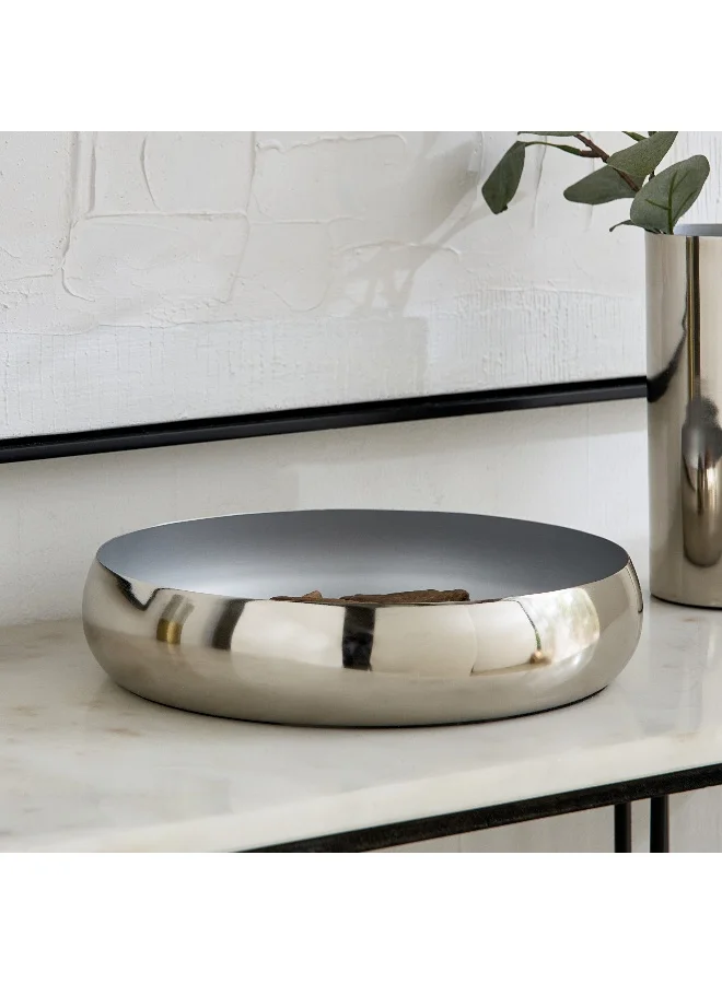 Home Box Souri Metal Round Tray - 28x28x6 cm