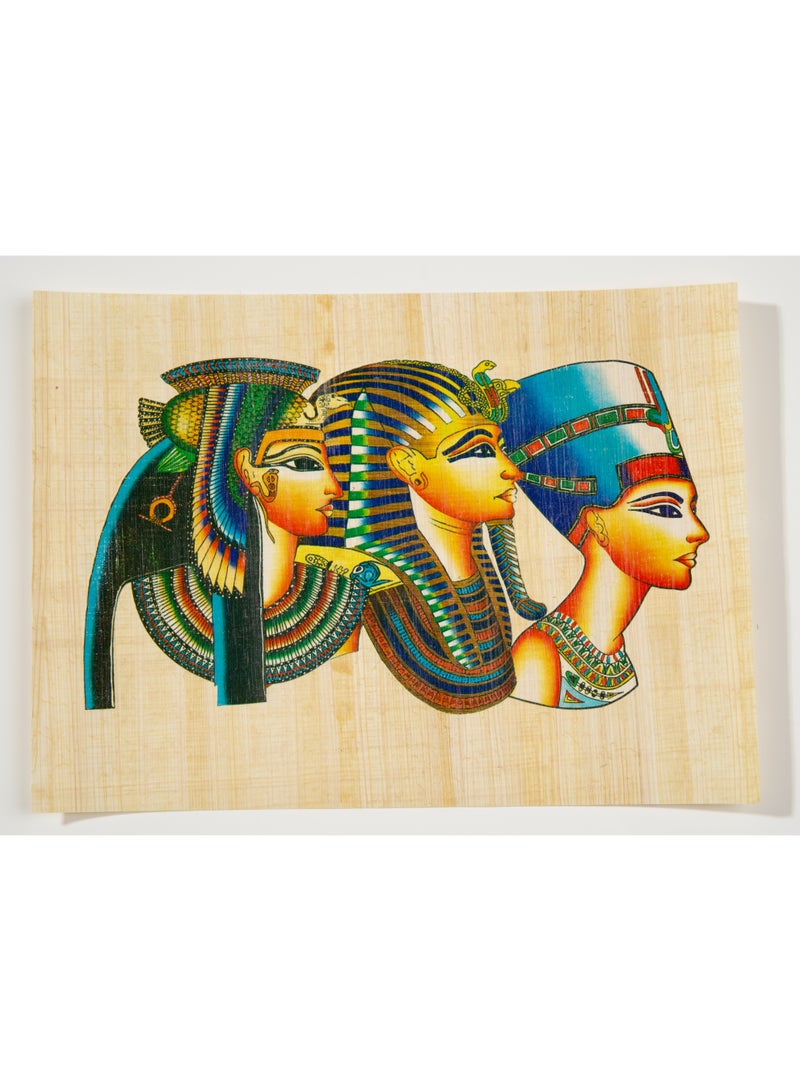 هاندرد بلس ورق بردي مصري طبيعي أصلي مقاس A5 مصنوع يدويًا في مصر من نبات البردي الحقيقي بتصميم العائلة الملكية المصرية القديمة مطبوع للديكور والهدايا التذكارية - Image 1