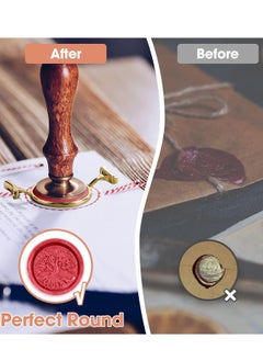 Bukela Wax Seal Kit for 1 Inch Wax Seal Stamp, 2 Metal Wax Seal Molds with Round Flower Shape, Silicone Waxing Mat, Sealing Wax Kit for Gift Wrapping Wedding Invitations Envelopes Cards Wine Packaging  - Image 3