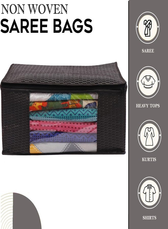 Shaping Fabric Garment Cover Non-Woven 90 GSM with Transparent Window & Double Metal Zipper - Pack of 8 | Dustproof Clothes Storage Bag for Sarees, Suits, Jackets, Shirts SCSDRL1682493517524148524454 - Image 2