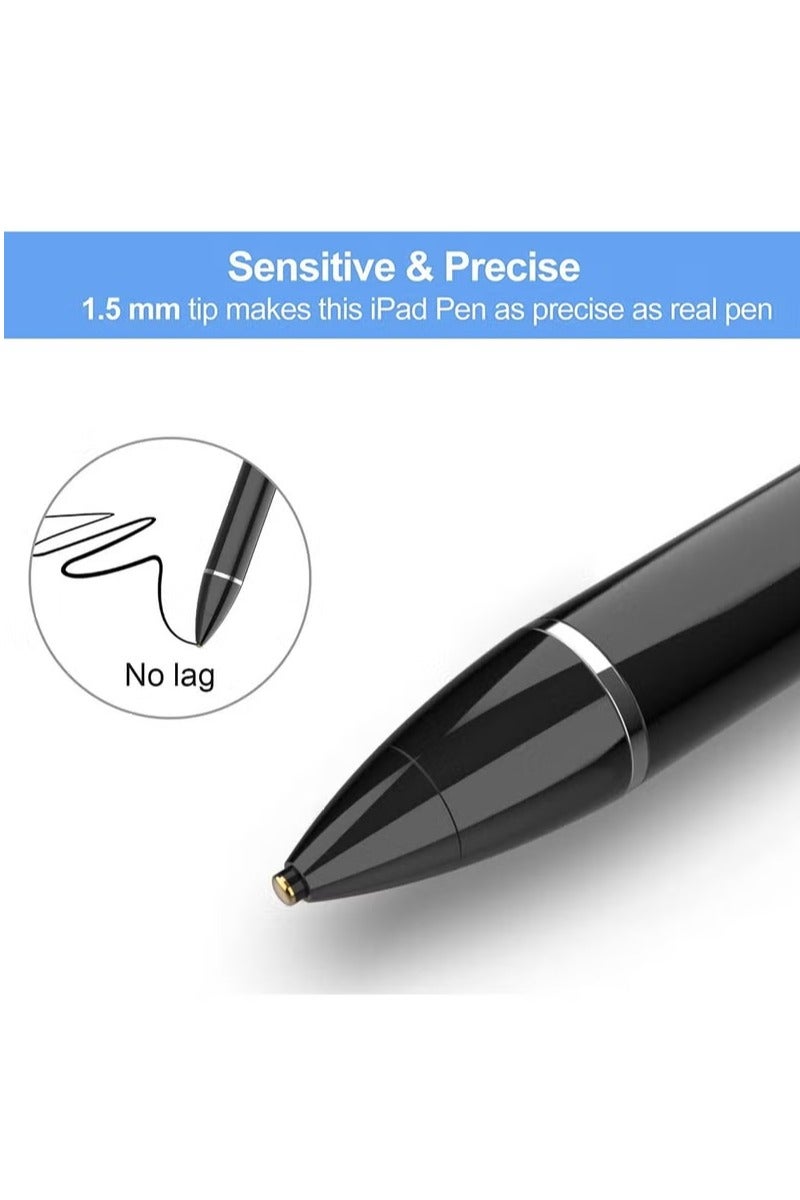 UMIXPRO Active Stylus Pen Black fine Tip for iPad Apple iPhone Samsung Tablets on iOS and Android Capacitive Touchscreen Take Note HandWritten Draw no lags Skipping Rechargeable - Image 3