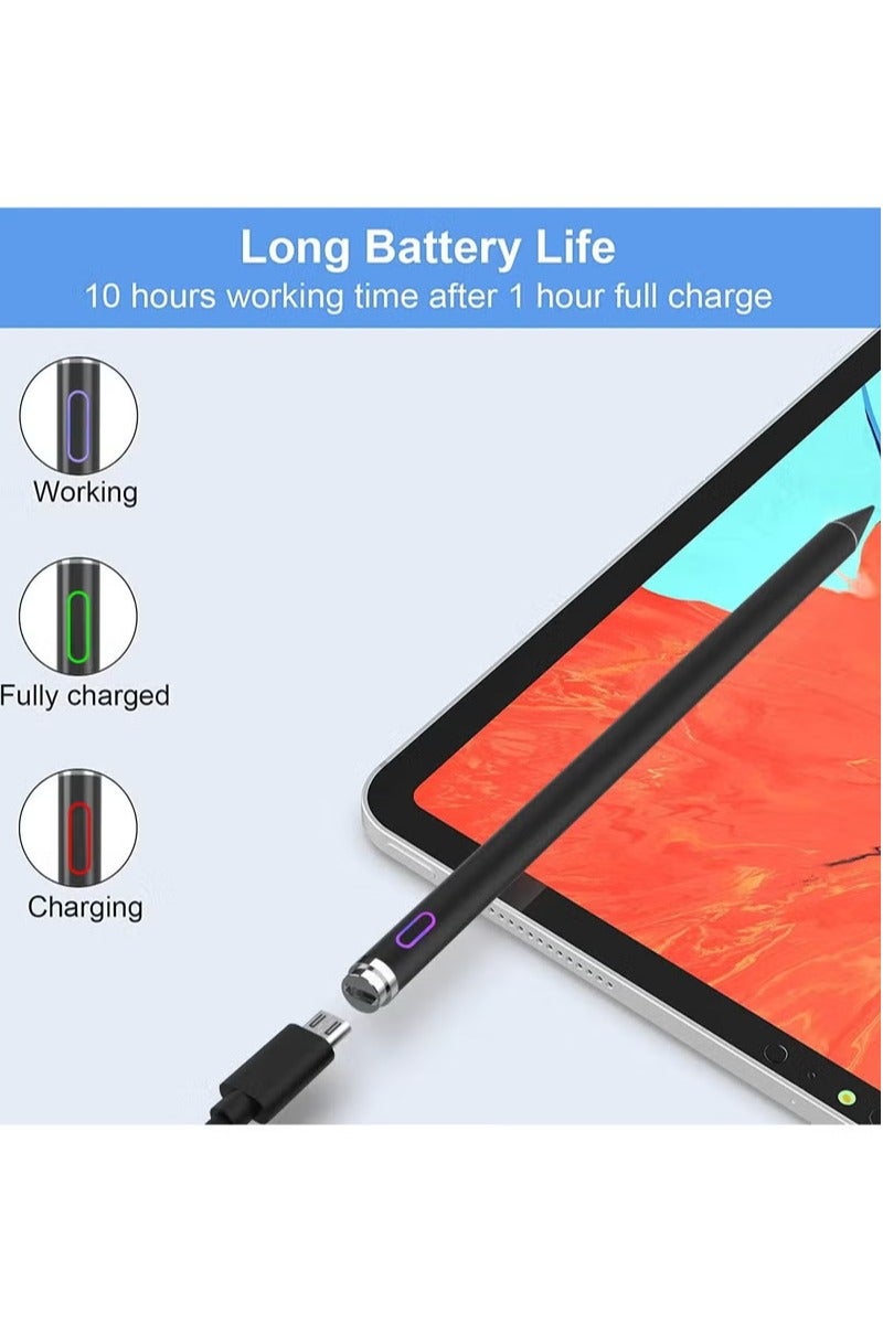 UMIXPRO Active Stylus Pen Black fine Tip for iPad Apple iPhone Samsung Tablets on iOS and Android Capacitive Touchscreen Take Note HandWritten Draw no lags Skipping Rechargeable - Image 5