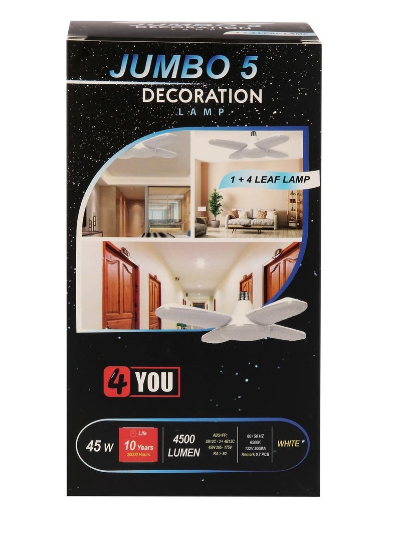 4 you milad habib LED LAMP 4+1 LEAF LAMP 45 W WHITE  - Image 1