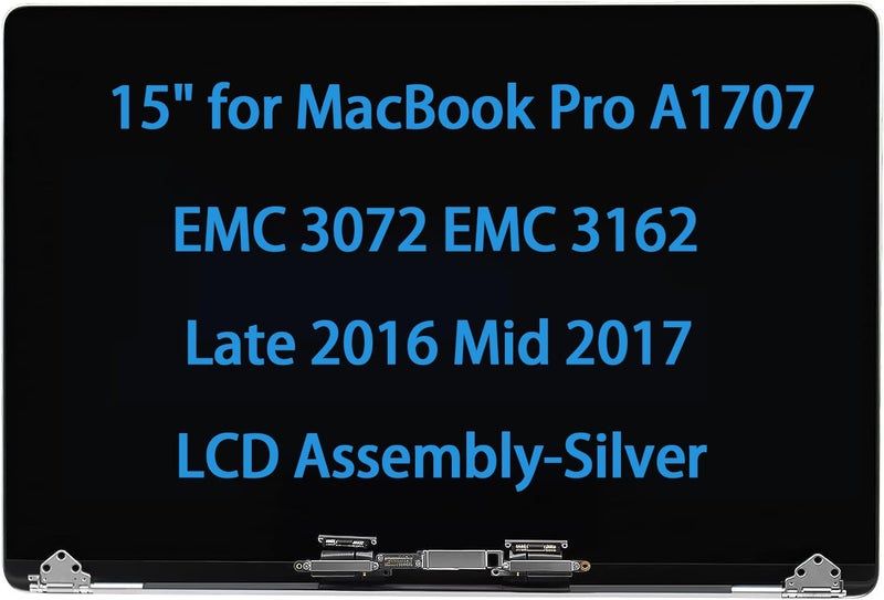 Daplinno 15 Screen Replacement for MacBook Pro A1707 EMC 3072 EMC 3162 Late 2016 Mid 2017 LCD Display Assembly 66106375 66108030 Silver