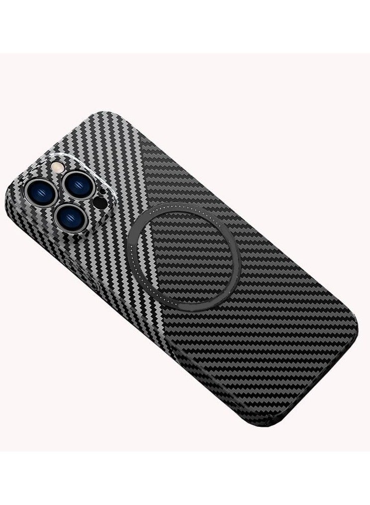 VKL Case for iPhone 16 Pro Max, Compatible with Ma-g-s-afe & Wireless Charger Case, Built-in Magnetic, Rugged Shockproof Phone Cover (Black Silver, iPhone 16 Pro Max) - Image 1