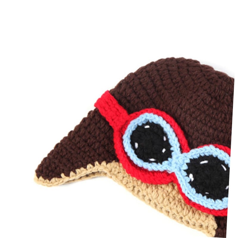 Hand Knitted Soft Warm Brown Flight Hat For Kids Outdoor Photos And Playtime - Image 5