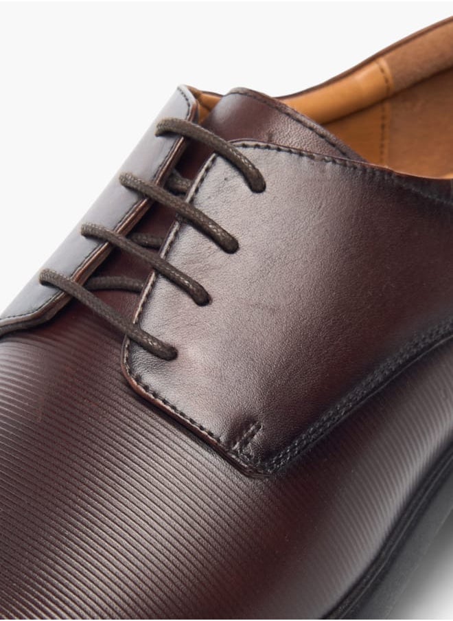 DUCHINI Mens Textured Derby Shoes With Lace-Up Closure  - Image 2