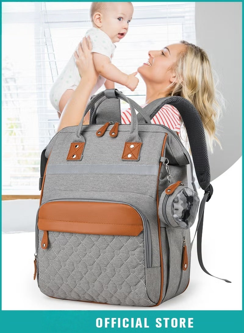 هوكور حقيبة الحفاضات حقيبة الظهر, حقيبة الحفاضات حقيبة الظهر, تغيير الأطفال حقائب, متعددة الوظائف السفر ظهر حزمة الأمومة, سعة كبيرة, مقاومة للماء وأنيقة - Image 1