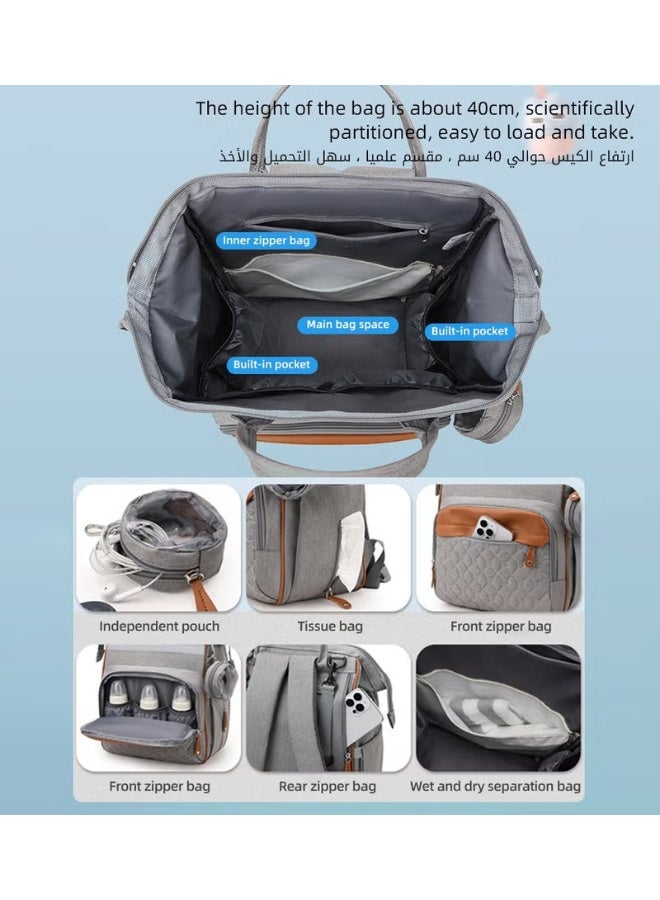 هوكور حقيبة الحفاضات حقيبة الظهر, حقيبة الحفاضات حقيبة الظهر, تغيير الأطفال حقائب, متعددة الوظائف السفر ظهر حزمة الأمومة, سعة كبيرة, مقاومة للماء وأنيقة - Image 4