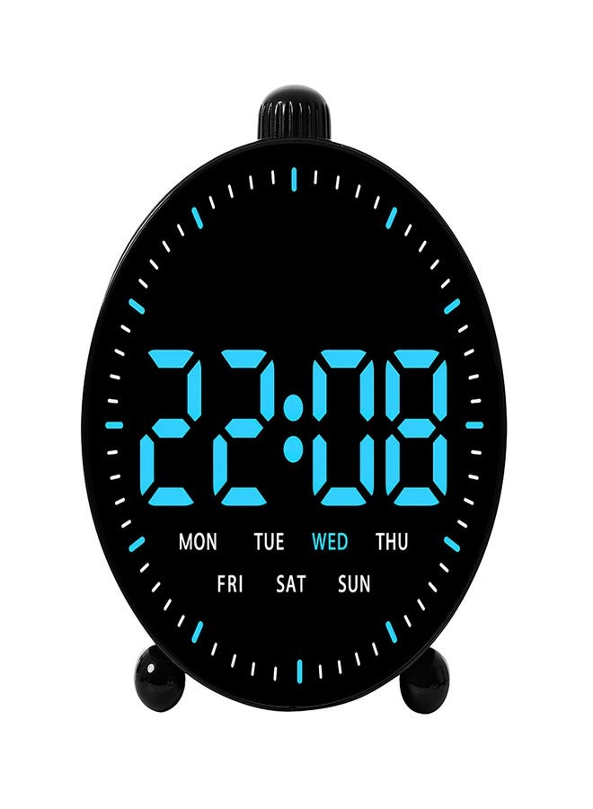JUSTUP Digital Alarm Clock, Small Round Shaped Led Alarm Clock, Countdown Function & 2 Sets of Alarms, Loud Bell Digital Clock with Date Display, Bedside Clock for Living Room (Round) - Image 1