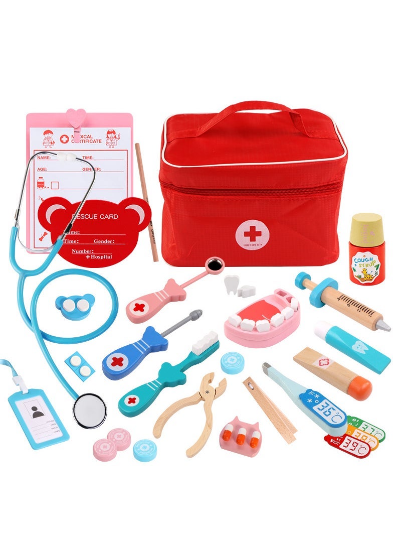 43-Piece Wood Toy Doctor Playset for Kids Bag Almighty Doctor - Image 1