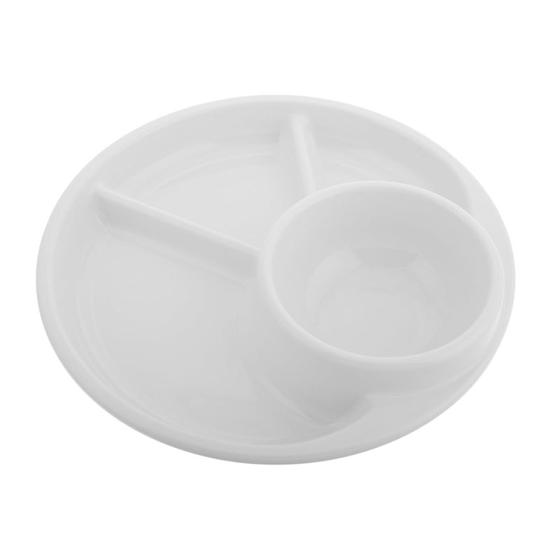 White Divided Plates For Portion Control Healthy Eating And Food Separation - Image 2