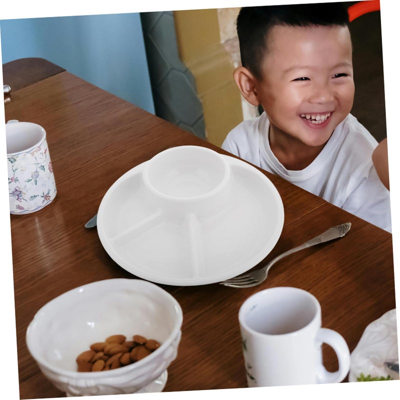 White Divided Plates For Portion Control Healthy Eating And Food Separation - Image 5