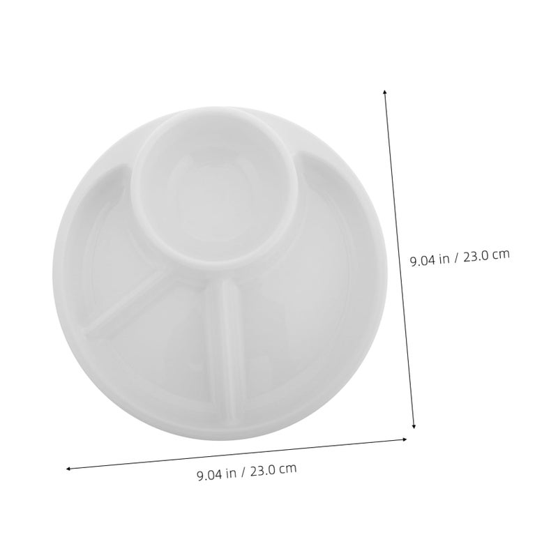 White Divided Plates For Portion Control Healthy Eating And Food Separation - Image 3