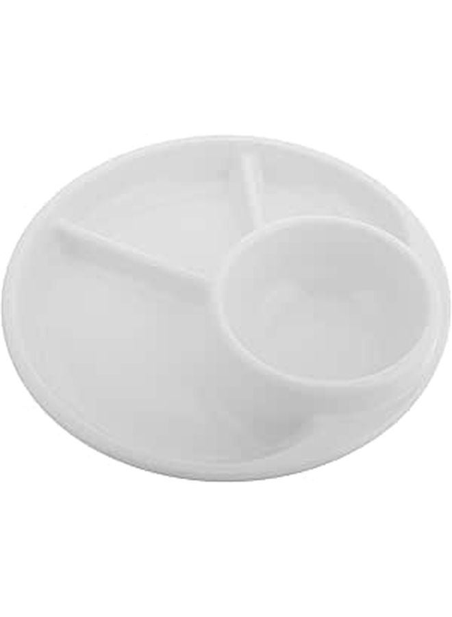 White Divided Plates For Portion Control Healthy Eating And Food Separation - Image 1
