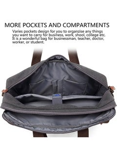 Hihonor 3 in 1 Laptop Backpack, 17.3 Inch Laptop Bag Messenger Bag Shoulder Bag for Men/Women, Water-Proof Briefcase Multi-functional Notebook Computer Bag for Travel Business, Canvas Grey  - Image 3