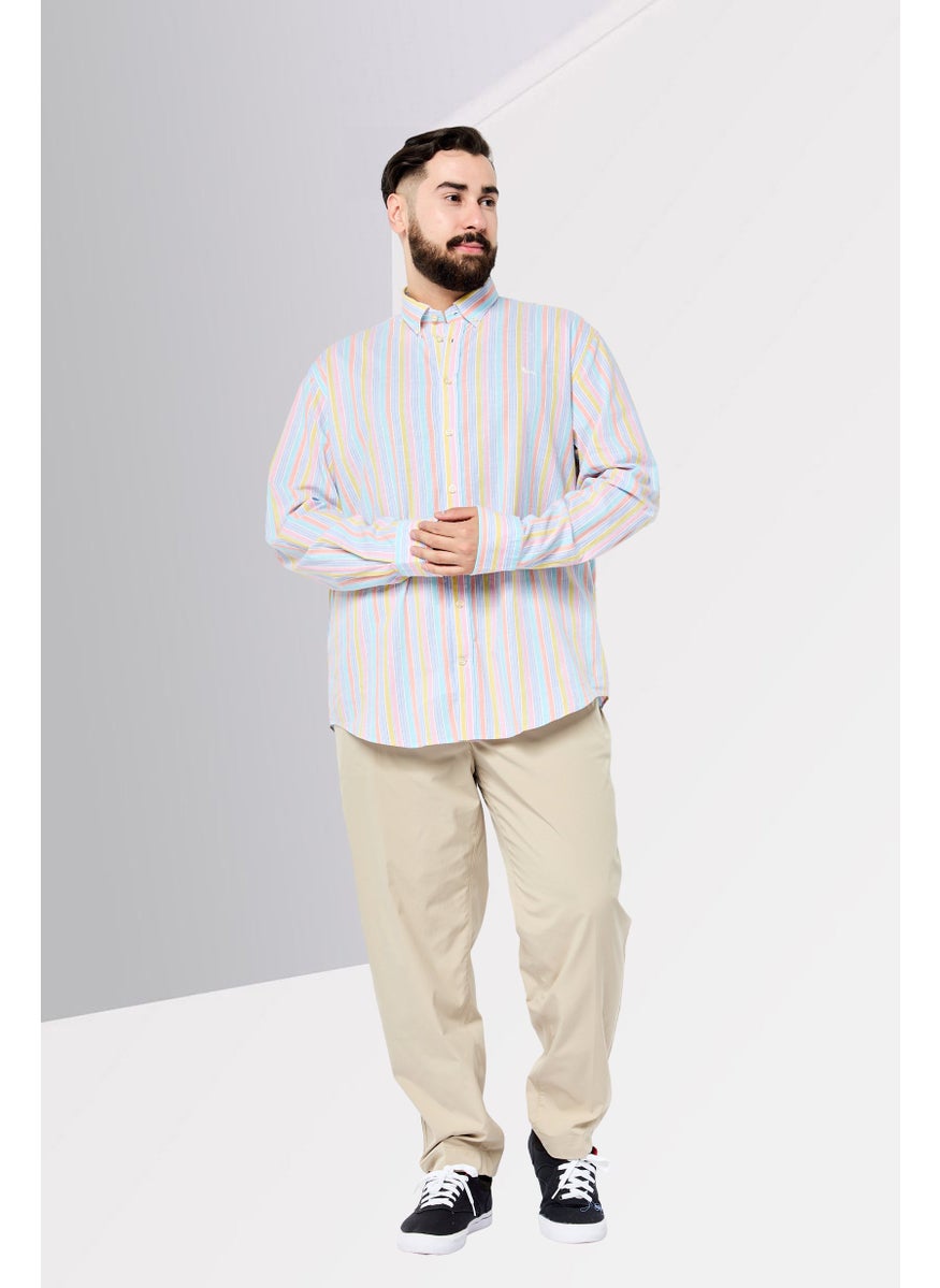 Harmont & Blaine - Men Regular Fit Stripe Long Sleeves Casual Shirt, Multicolor - Image 1
