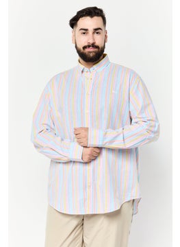 Men Regular Fit Stripe Long Sleeves Casual Shirt, Multicolor