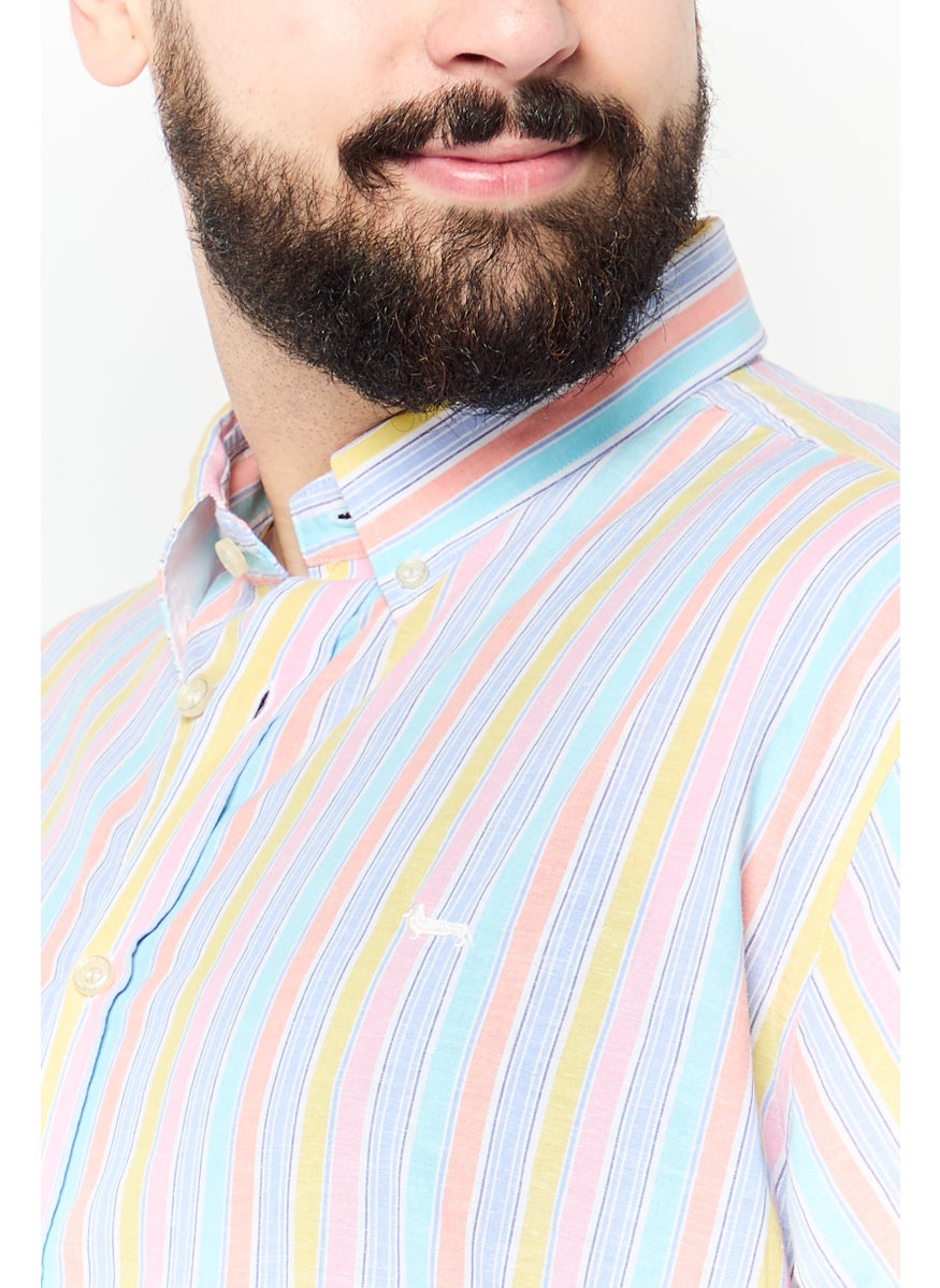 Harmont & Blaine - Men Regular Fit Stripe Long Sleeves Casual Shirt, Multicolor - Image 1
