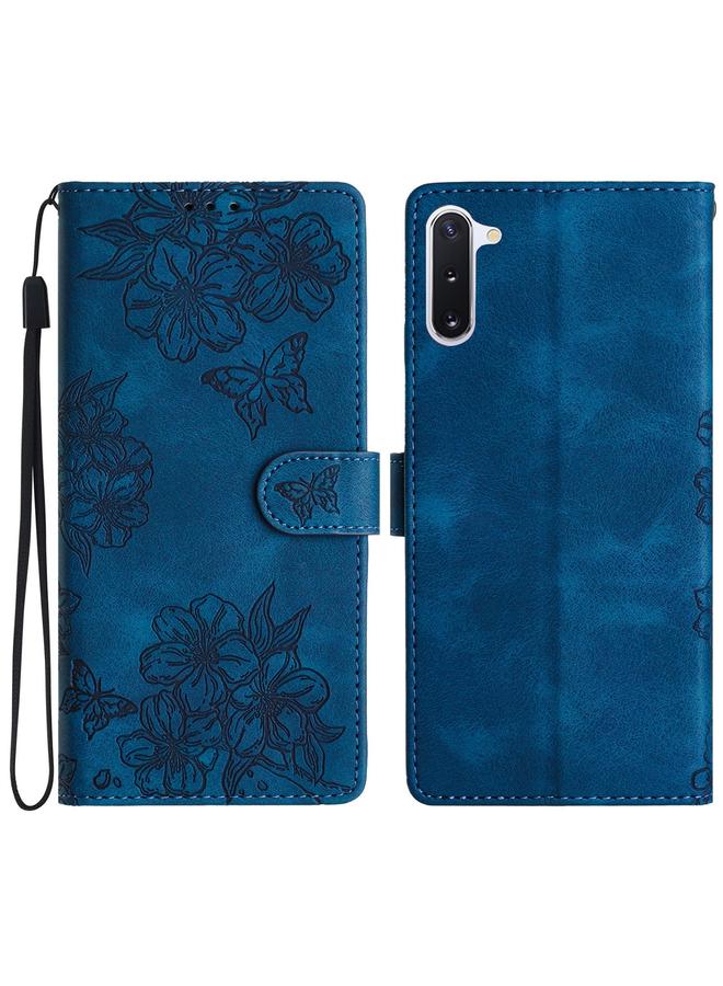 اس-توب جراب لهاتف Samsung Galaxy Note10 مصنوع من مادة البولي يوريثان المنقوشة بنقشة زهور الكرز والفراشات - Image 1