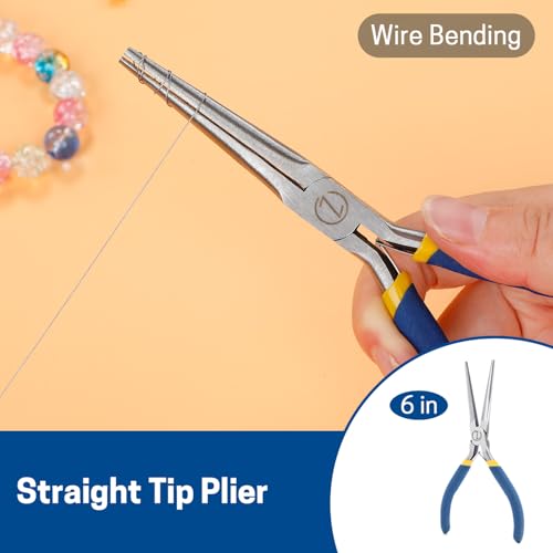 VISEMAN 6" Mini Needle Nose Pliers with Comfort Grip Handles, 2PCS Long Nose Pliers Set for Handmade Craft - Image 5