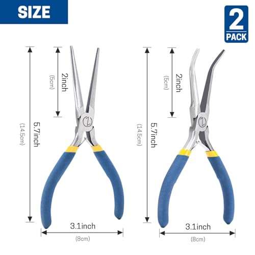VISEMAN 6" Mini Needle Nose Pliers with Comfort Grip Handles, 2PCS Long Nose Pliers Set for Handmade Craft - Image 3