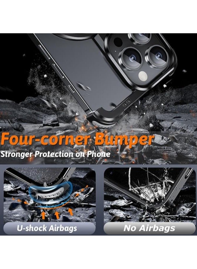 عام حالة آيفون 16ProMax / 16Pro ، 【MagSafe متوافق】 الألومنيوم فرملس الحد الأدنى حالة الهاتف مع غير مرئية حلقة قوس - Image 4