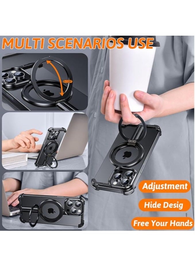 عام حالة آيفون 16ProMax / 16Pro ، 【MagSafe متوافق】 الألومنيوم فرملس الحد الأدنى حالة الهاتف مع غير مرئية حلقة قوس - Image 2