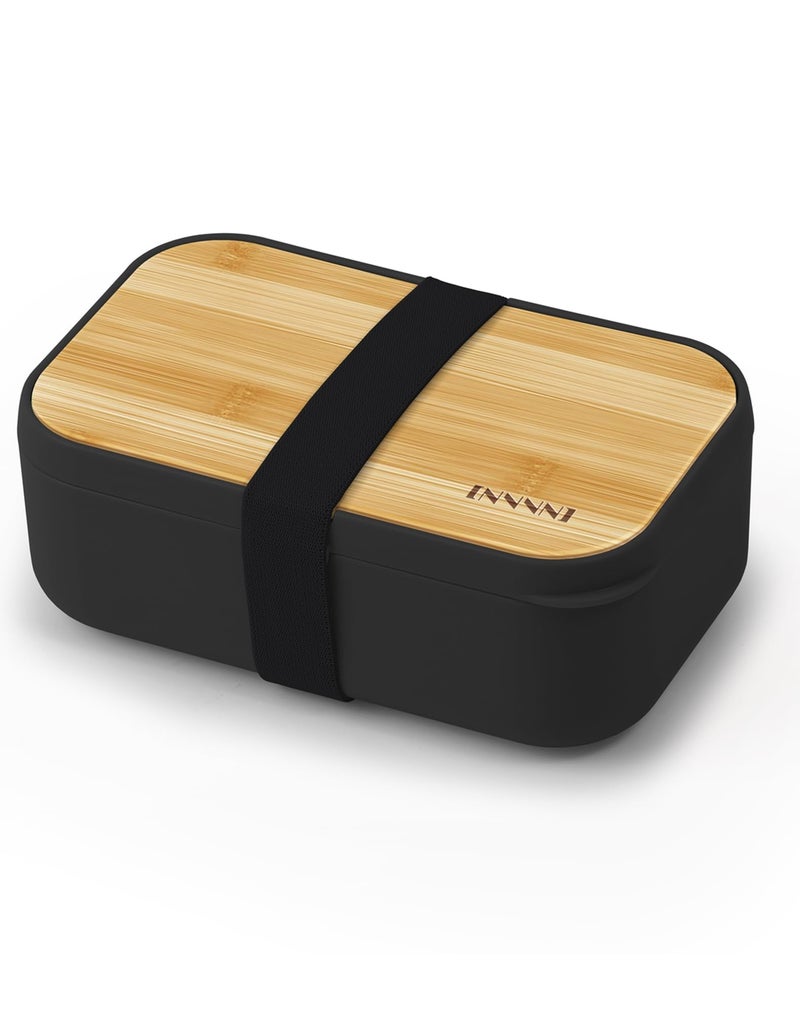 invvni Bento Box Lunch Box Containers for Adults - Natural Bamboo Lid, Cutlery & Chopsticks, Lunch Box for Women, Microwave Safe, Dishwasher Safe, Bpa Free, Leakproof, Men - Image 1