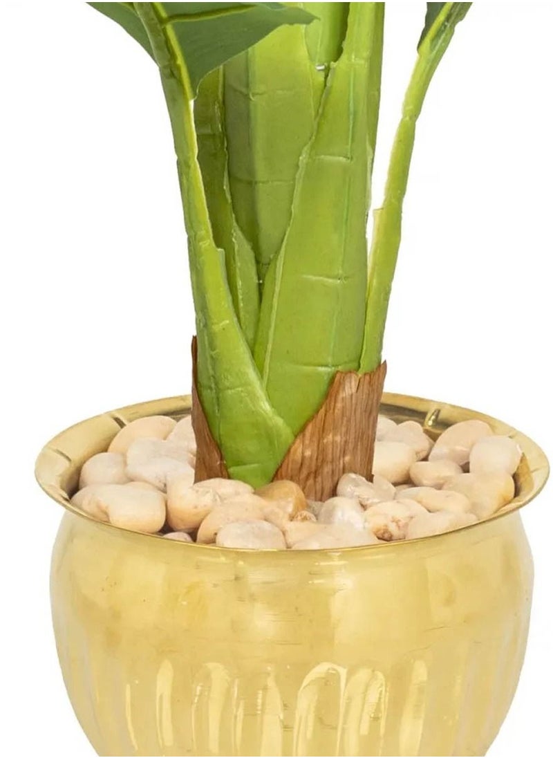 co arma - Artificial tree simulated banana leaf tree with copper pillar, 90 cm high - Image 1