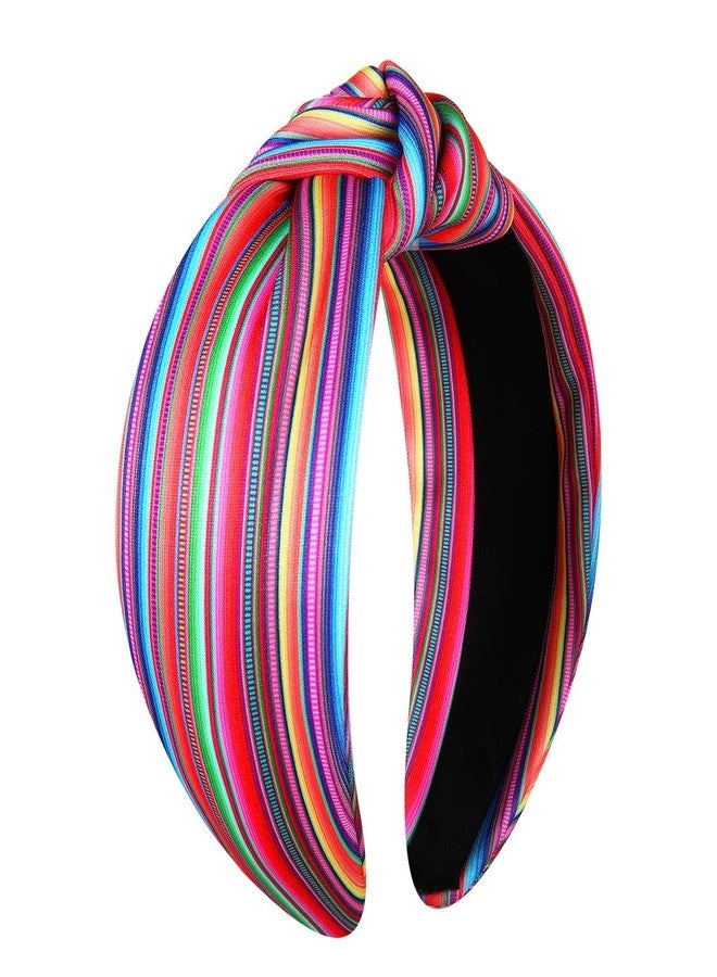 PHALIN Cinco De Mayo Headband for Women Mexican Headbands Colorful Fiesta Pinata Cactus Chili Pepper Sombrero Knotted Headband Fiesta Mexican Hair Accessories Outfits Party Decorations (Style 6) - Image 1