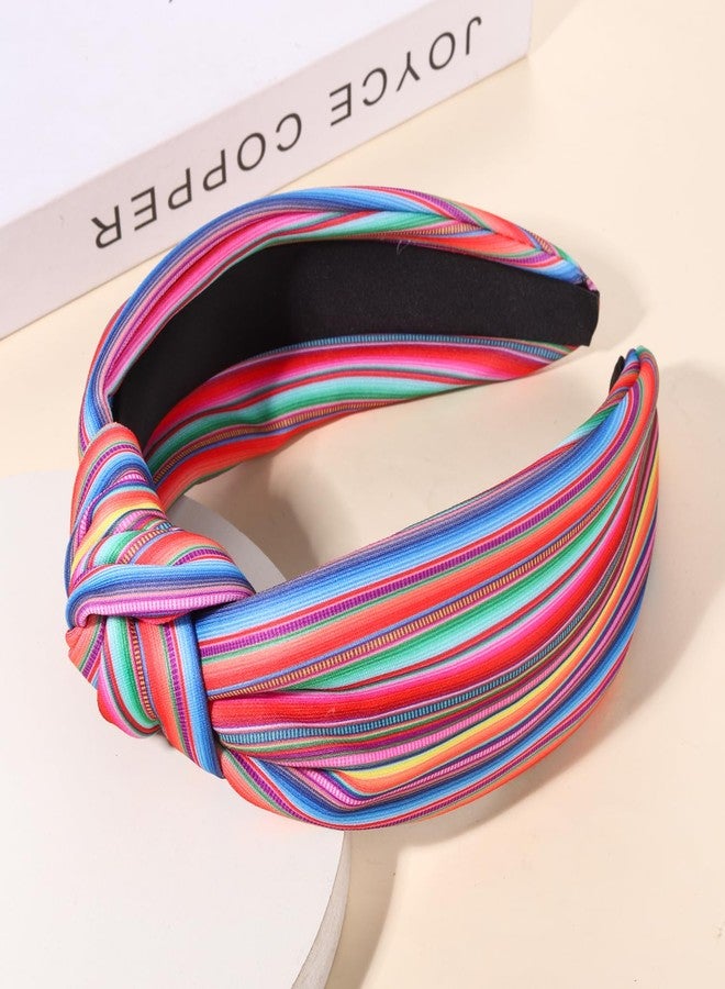 PHALIN Cinco De Mayo Headband for Women Mexican Headbands Colorful Fiesta Pinata Cactus Chili Pepper Sombrero Knotted Headband Fiesta Mexican Hair Accessories Outfits Party Decorations (Style 6) - Image 4