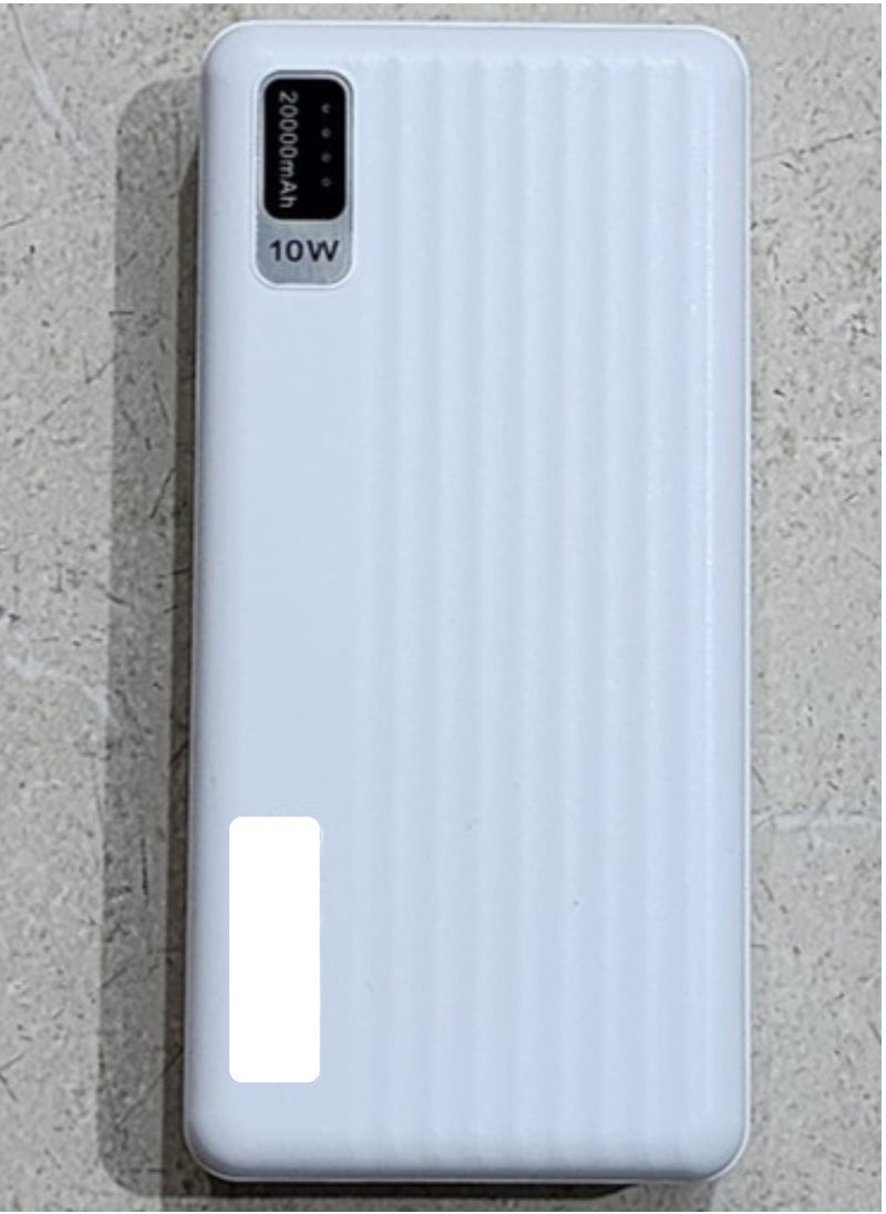 Generic - 20,000mAh Portable Power Bank – Charge Smartphones, Tablets, Gaming Devices, Bluetooth Gadgets, and More Simultaneously – Compact, Travel-Friendly Design for On-the-Go Power Anywhere - Black & White - Image 1