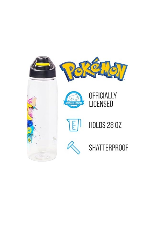 Silver Buffalo Pokémon Skate Graffiti Electrifying Pikachu Water Bottle with Screw-On Lid, 28 Ounces - Image 2