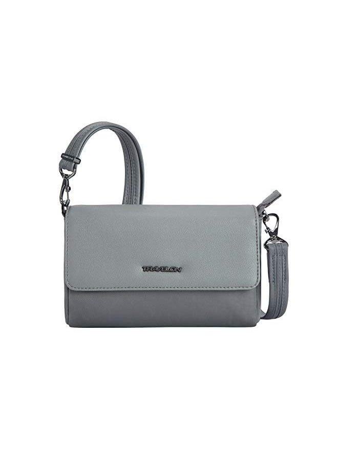 Travelon Addison-Anti-Theft-Convertible Crossbody/Belt Bag-Gray, Gray, One Size, Travelon: Addison - Anti-theft - Convertible Crossbody/Belt Bag - Gray  - Image 1