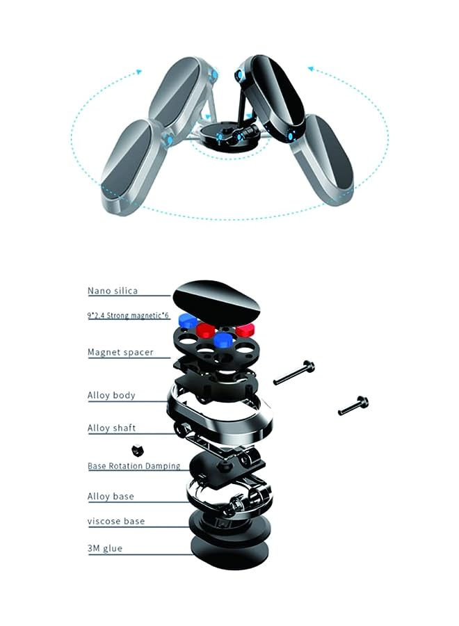 PROMASS Car Phone Holder Foldable for Dashboard and Mobile Phone Holder, 360 Degree Adjustable Aluminum Phone Holder Perfect for Kitchen Table and Anywhere - Image 5