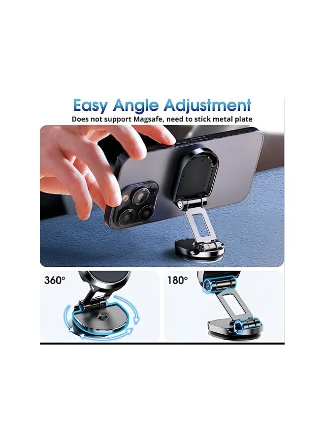 PROMASS Car Phone Holder Foldable for Dashboard and Mobile Phone Holder, 360 Degree Adjustable Aluminum Phone Holder Perfect for Kitchen Table and Anywhere - Image 4