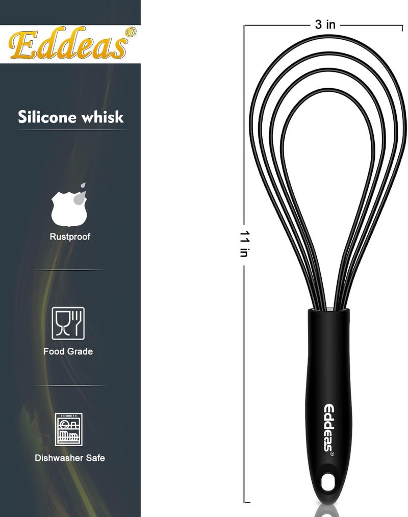 Eddeas Flat Whisk, Silicone Gravy Whisk for Cooking, Beating, Stirring Gravy and Eggs - Image 5