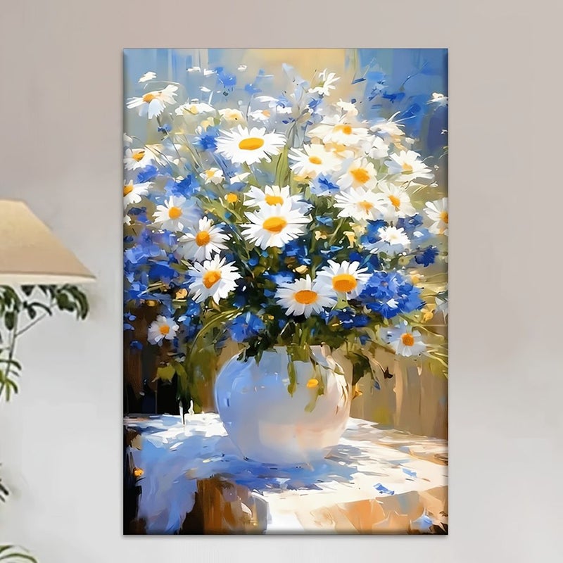 1pc Daisy Flower Canvas Painting 20x30inch Unframed For Bedroom Living Room Kitchen Office Dorm Decor Perfect Valentine Day New Year Gift - Image 5